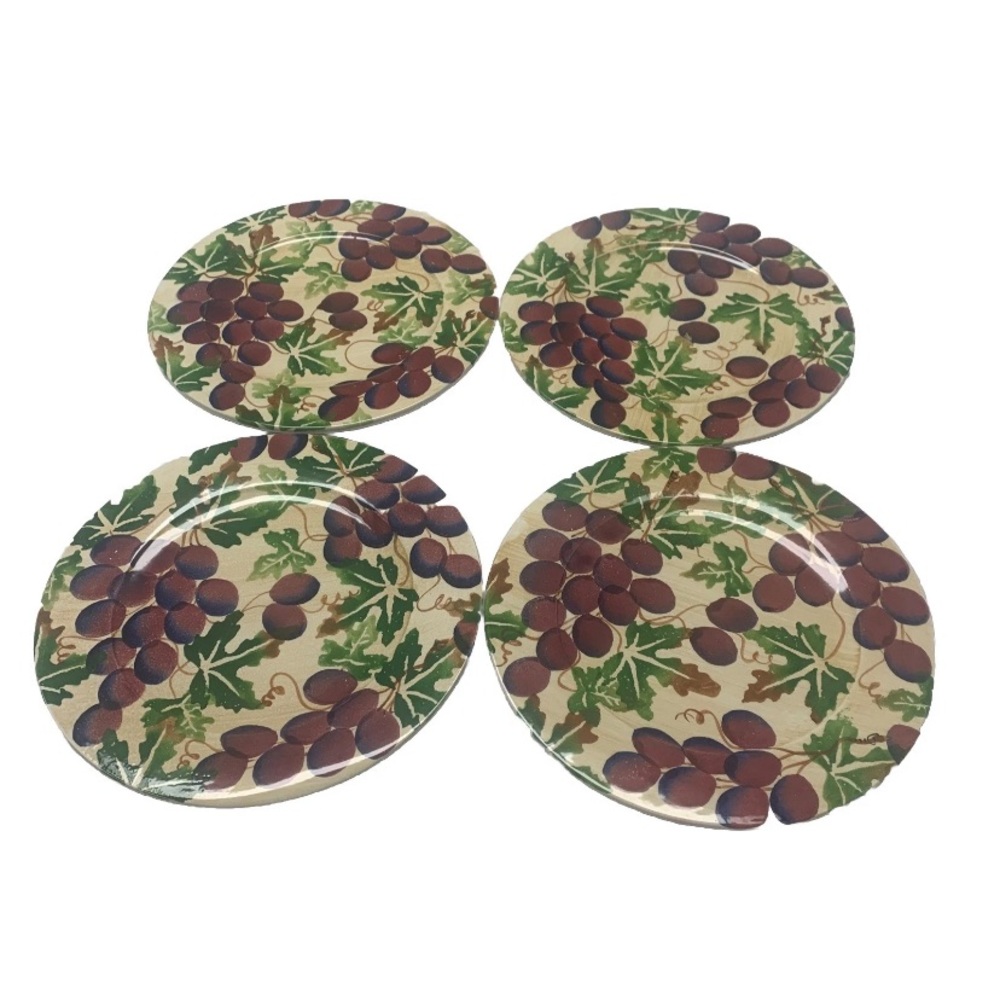 La Ceramica VBC nova MADE IN ITALY hand painted dinner plate-set of 4-grapes - Picture 2 of 6